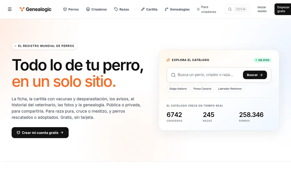 Página de inicio de Genealogic
